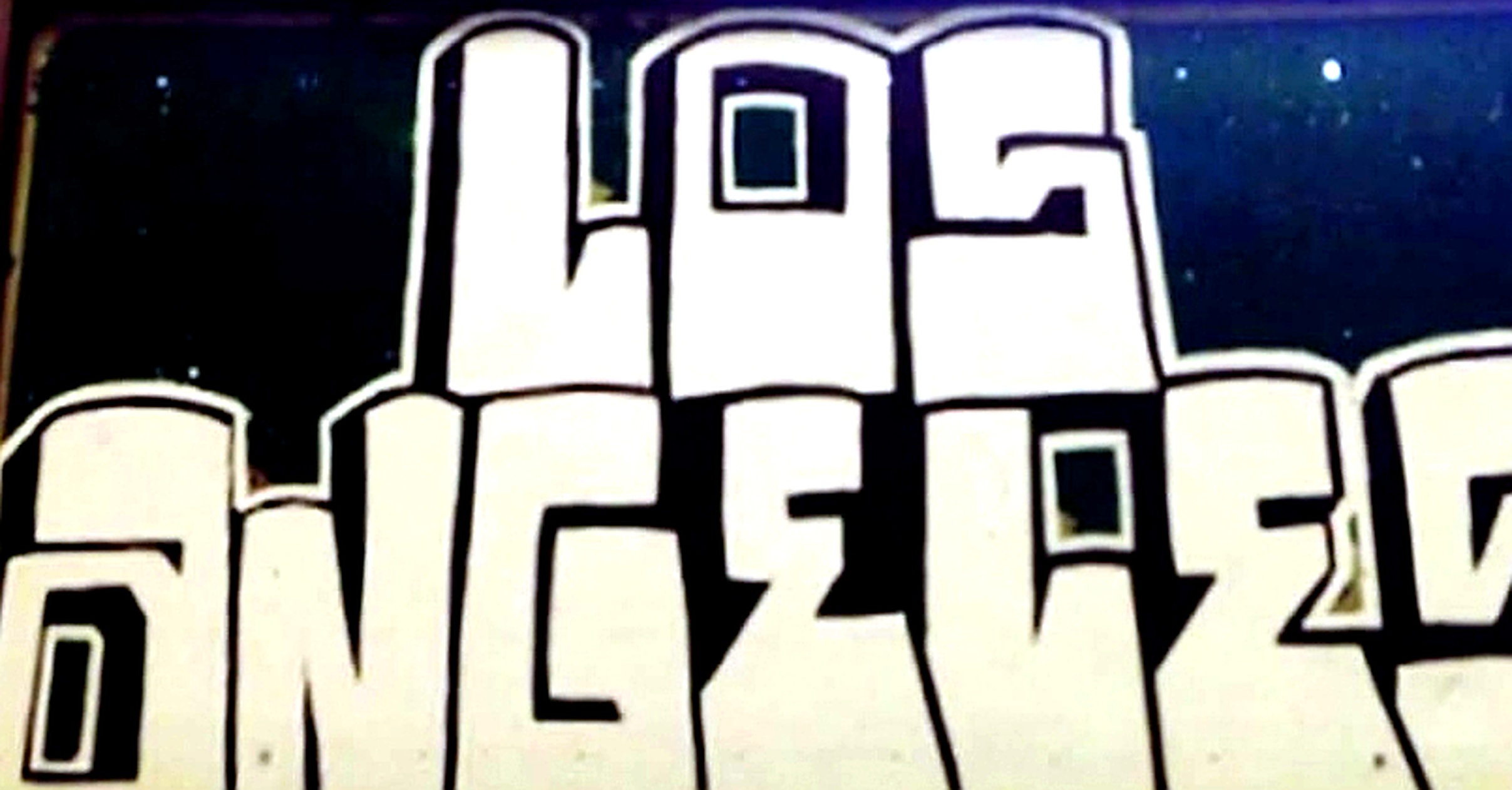 Trigz — Los Angeles, acrylic on aluminum freeway sign